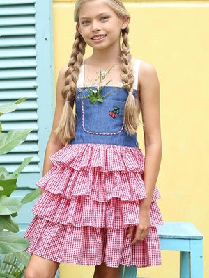 Robe à Carreaux Rose Pour Fille 10 Ans - Pour Noël, Halloween, Anniversaire | Avec Nœud, En Coton-polyester, Lavable