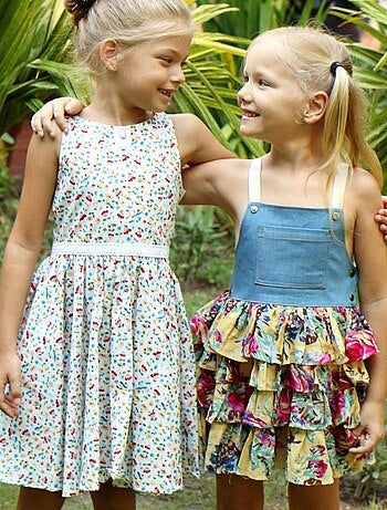 Robe Salopette Été Volants Liberty GIGI - La Faute à Voltaire