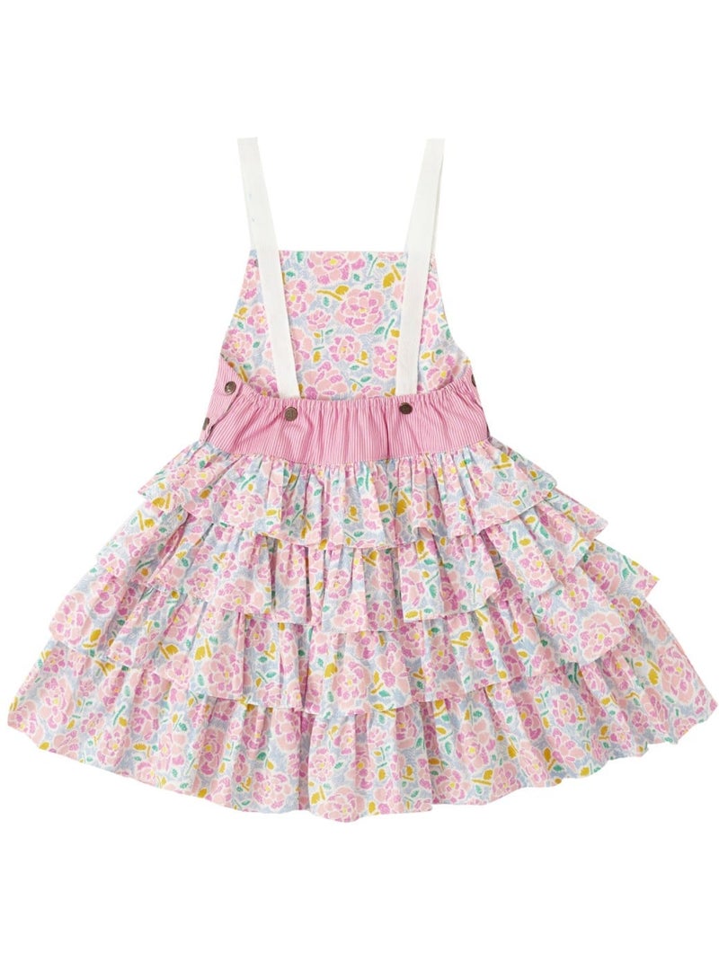Robe Salopette Fille  Fleurie Rose Bleu Pâle  GIGI - 'LA FAUTE A VOLTAIRE' Rose clair - Kiabi