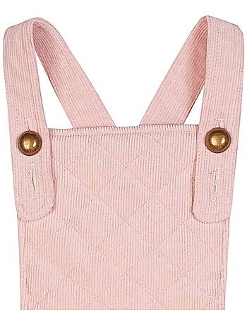 Robe Salopette Fille Velours Rose Pastel ECOLIÈRE - 'LA FAUTE A VOLTAIRE'