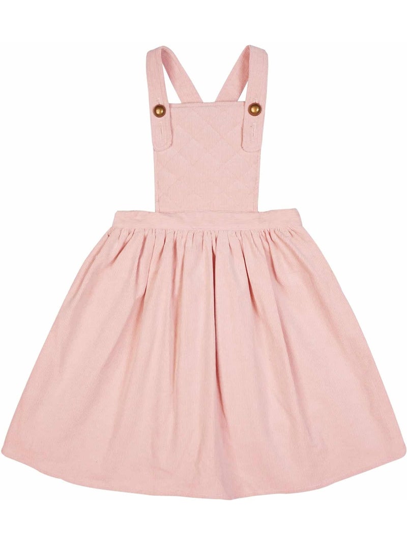 Robe Salopette Fille  Velours Rose Pastel  ECOLIÈRE - 'LA FAUTE A VOLTAIRE' Rose clair - Kiabi