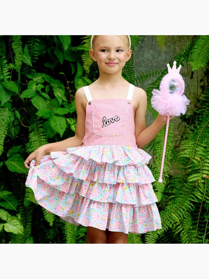 Robe Salopette   Fleurie  et    GIGI - La Faute à Voltaire Rose clair - Kiabi