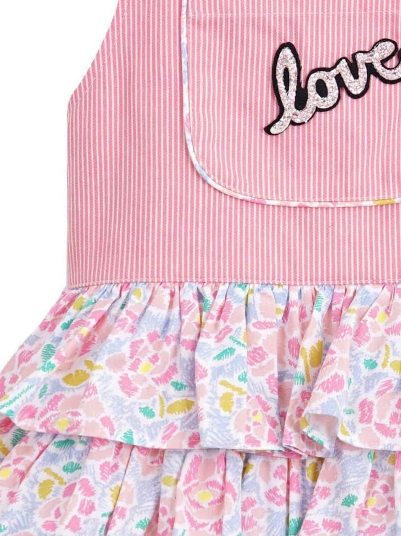 Robe Salopette   Fleurie  et    GIGI - La Faute à Voltaire Rose clair - Kiabi