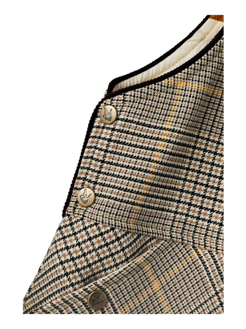 Robe Salopette  Hiver à Carreaux Tartan   LOLA - La Faute à Voltaire Marron clair - Kiabi