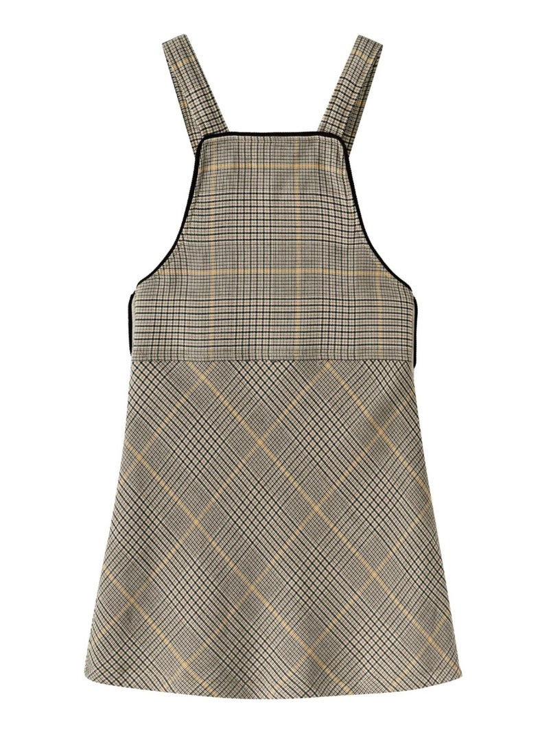 Robe Salopette  Hiver à Carreaux Tartan   LOLA - La Faute à Voltaire Marron clair - Kiabi