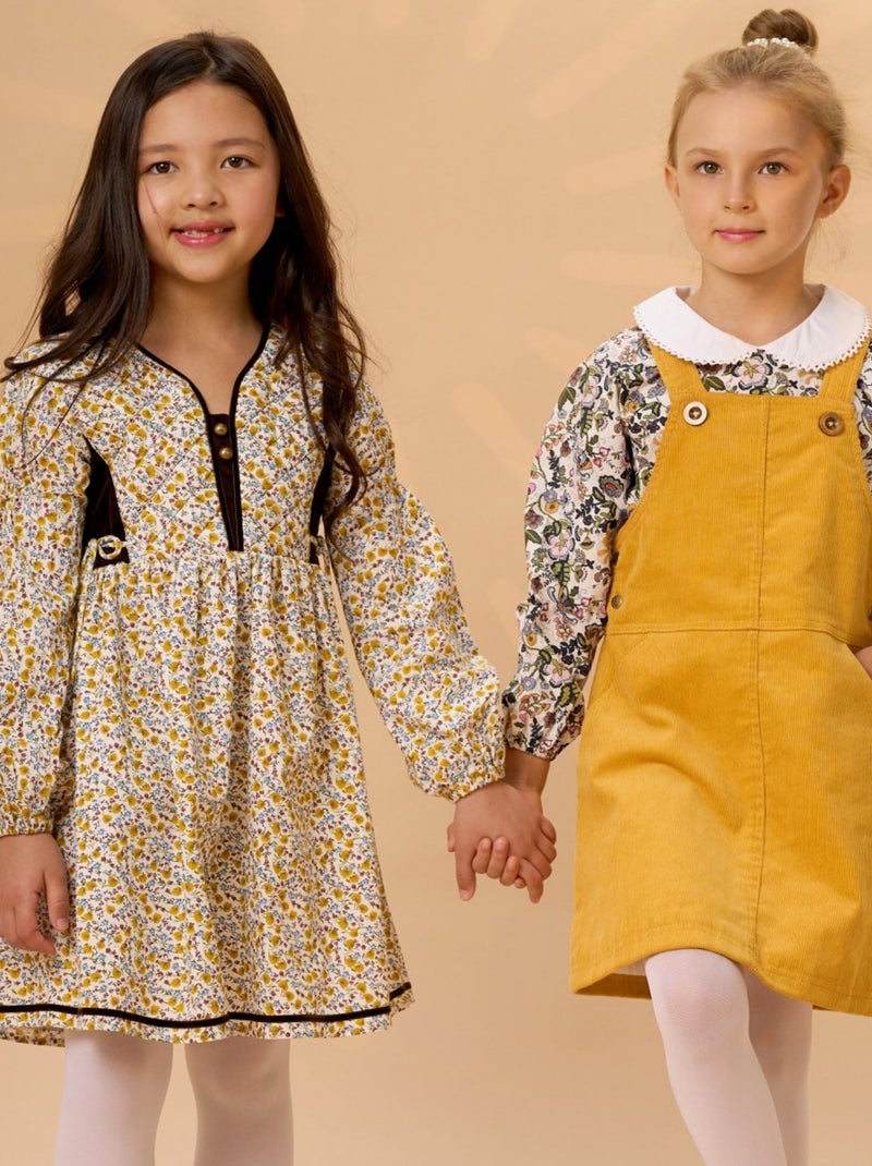 Robe Salopette Hiver  en Velours   LOLA - La Faute à Voltaire Jaune - Kiabi