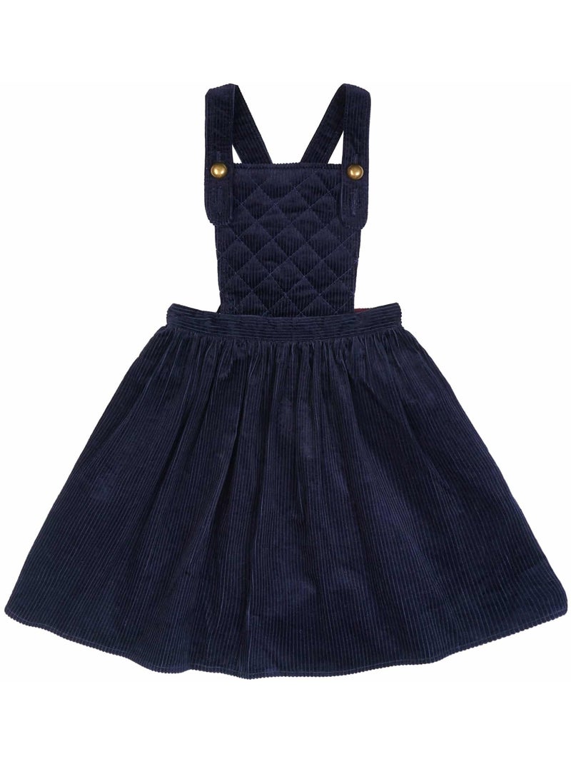 Robe Salopette Hiver   Velours    ECOLIÈRE - La Faute à Voltaire Bleu marine - Kiabi