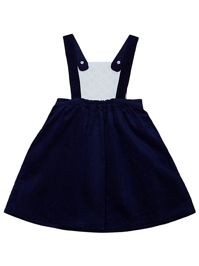 Robe Salopette Hiver   Velours    ECOLIÈRE - La Faute à Voltaire Bleu marine - Kiabi