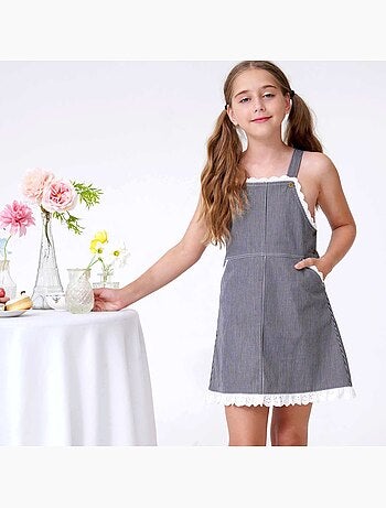 Robe Salopette Jean Rayée LOLA - La Faute à Voltaire