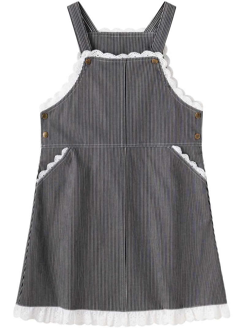 Robe Salopette  Jean Rayée    LOLA - La Faute à Voltaire Bleu marine - Kiabi