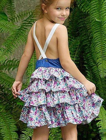 Robe Salopette Liberty à Volants et Bretelles GIGI - La Faute à Voltaire