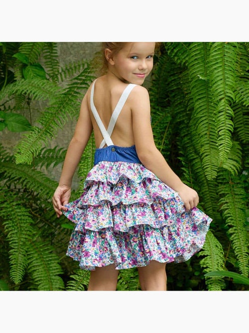 Robe Salopette Liberty   à Volants et Bretelles  GIGI - La Faute à Voltaire - Kiabi