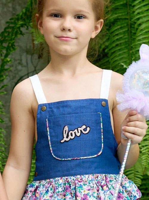 Robe Salopette Liberty   à Volants et Bretelles  GIGI - La Faute à Voltaire - Kiabi