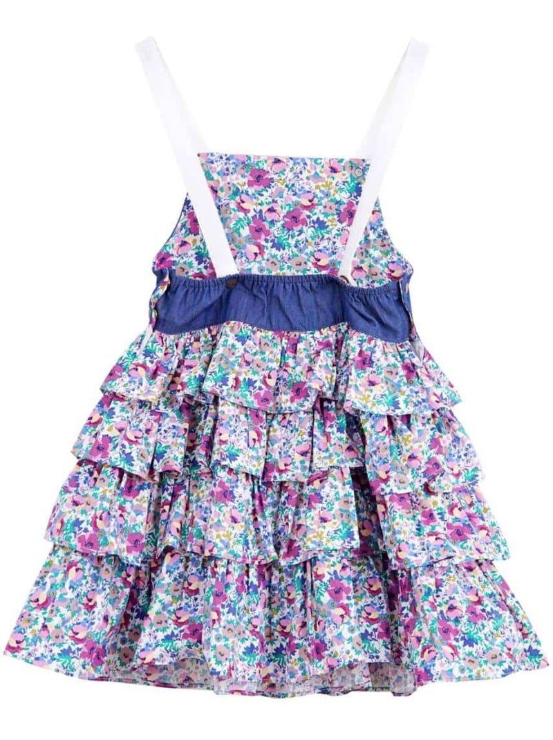 Robe Salopette Liberty   à Volants et Bretelles  GIGI - La Faute à Voltaire Violet - Kiabi