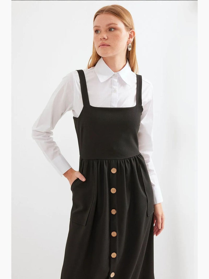 Robe salopette longue bdart Noir - Kiabi