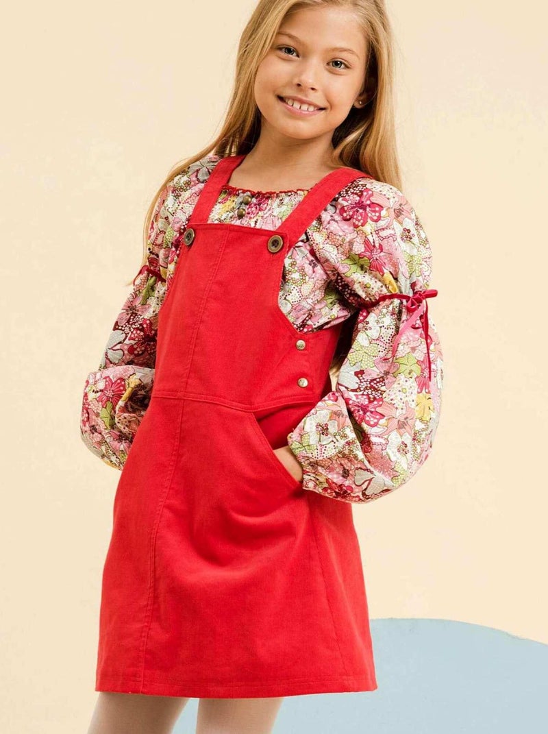 Robe salopette    rouge  LOLA - 'LA FAUTE A VOLTAIRE' Rouge - Kiabi