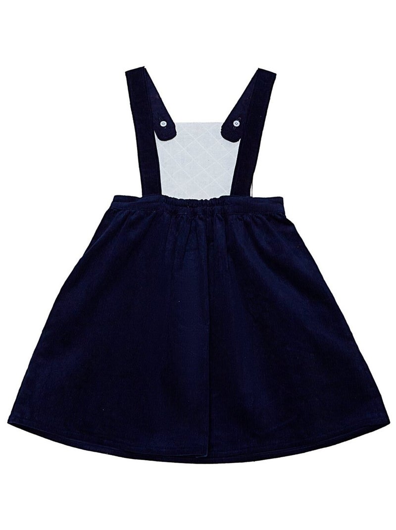 Robe Salopette   Velours    ECOLIÈRE - La Faute à Voltaire Bleu marine - Kiabi