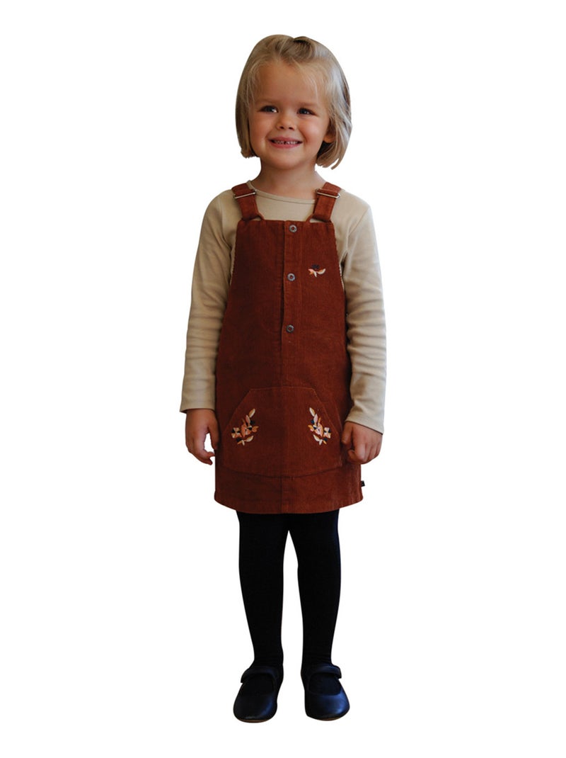 ROBE SALOPETTE VELOURS FILIPA Marron - Kiabi