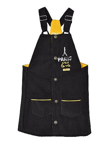 ROBE SALOPETTE VELOURS FILLE ANTHRACITE