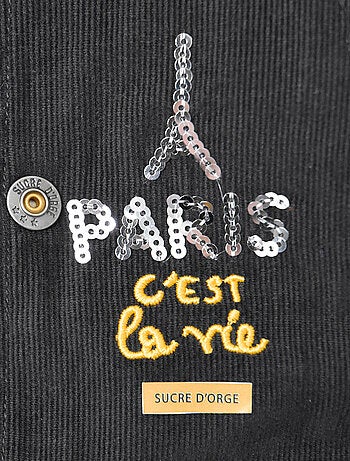 ROBE SALOPETTE VELOURS FILLE ANTHRACITE