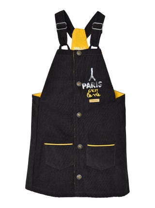 ROBE SALOPETTE VELOURS FILLE ANTHRACITE