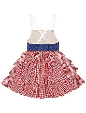 Robe Salopette Vichy à Volants et Bretelles GIGI - La Faute à Voltaire