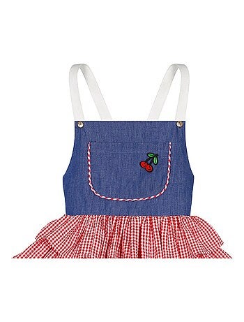 Robe Salopette Vichy à Volants et Bretelles GIGI - La Faute à Voltaire