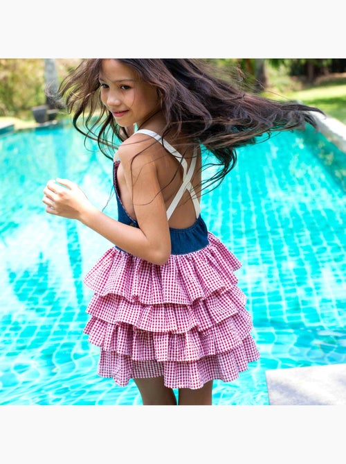 Robe Salopette  Vichy  à Volants et Bretelles  GIGI - La Faute à Voltaire - Kiabi