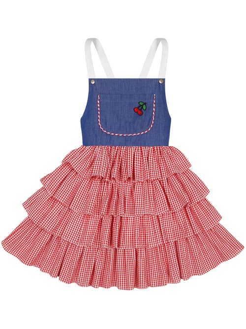 Robe Salopette  Vichy  à Volants et Bretelles  GIGI - La Faute à Voltaire - Kiabi