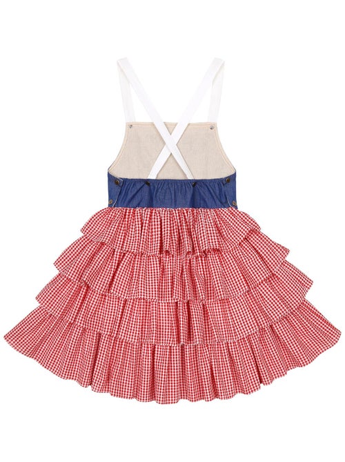 Robe Salopette  Vichy  à Volants et Bretelles  GIGI - La Faute à Voltaire - Kiabi