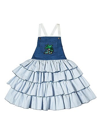 Robe Salopette Volants Fines Rayures GIGI - La Faute à Voltaire
