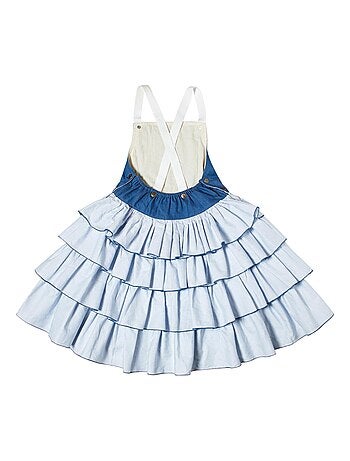 Robe Salopette Volants Fines Rayures GIGI - La Faute à Voltaire