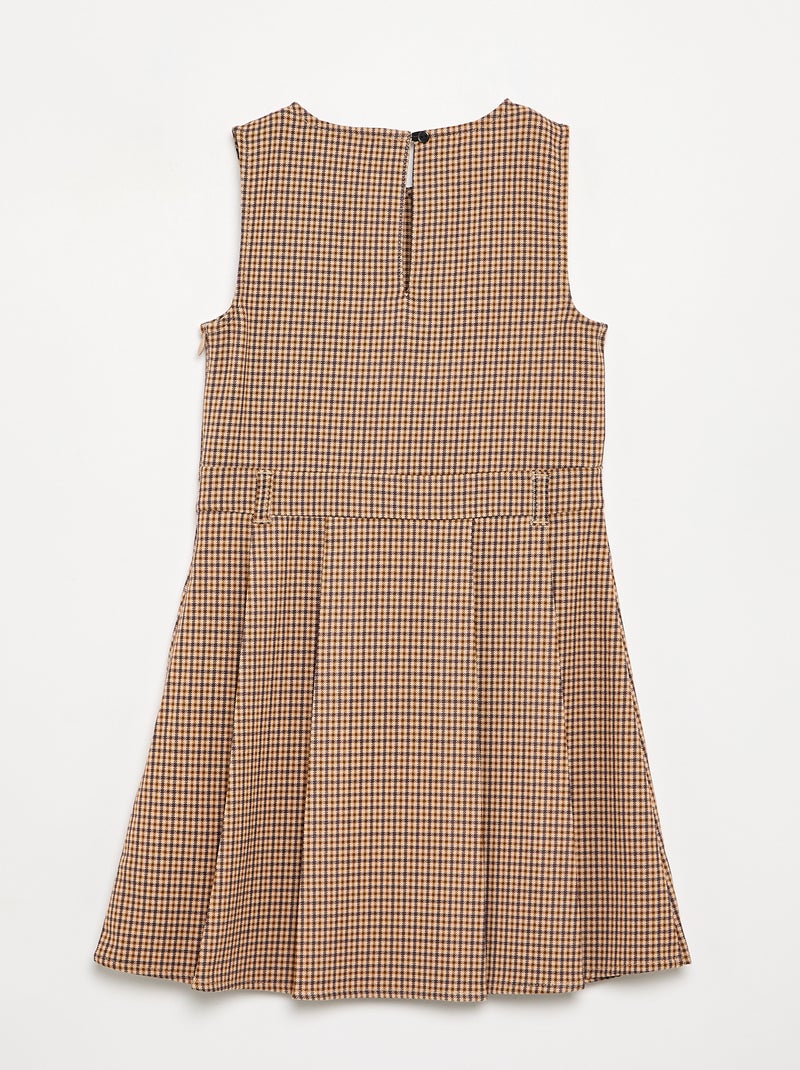 Robe sans manches à carreaux Marron - Kiabi