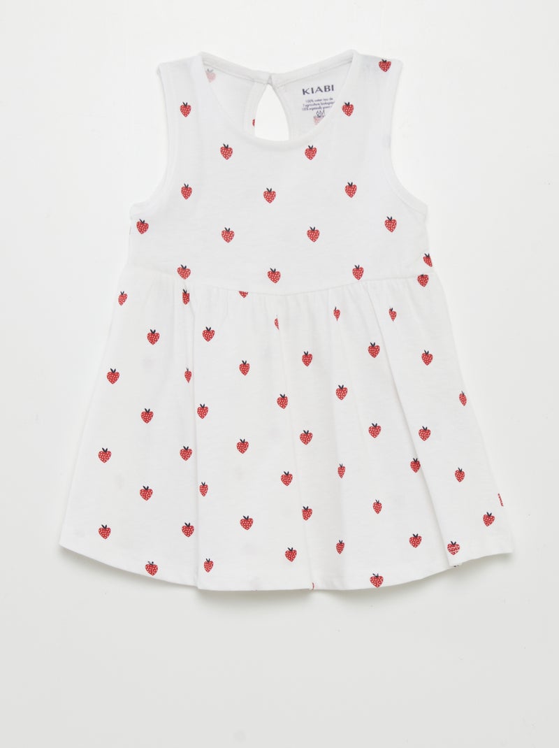 Robe sans manches à motif Blanc - Kiabi