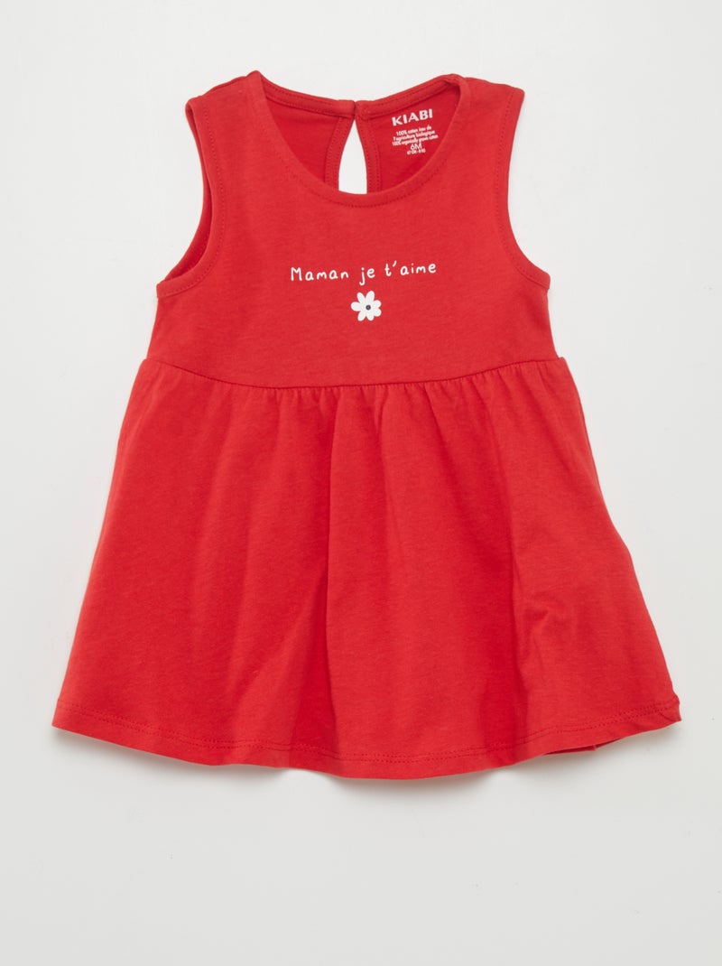 Robe sans manches à motif Rouge - Kiabi