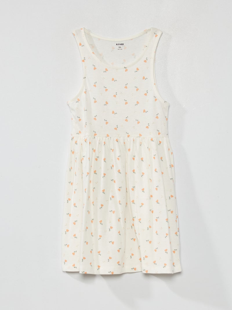 Robe sans manches à motifs Blanc 'fleurs' - Kiabi