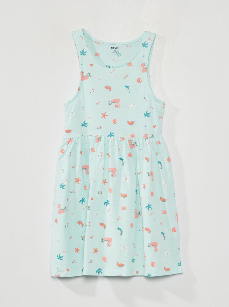 Robe sans manches à motifs BLEU - Kiabi
