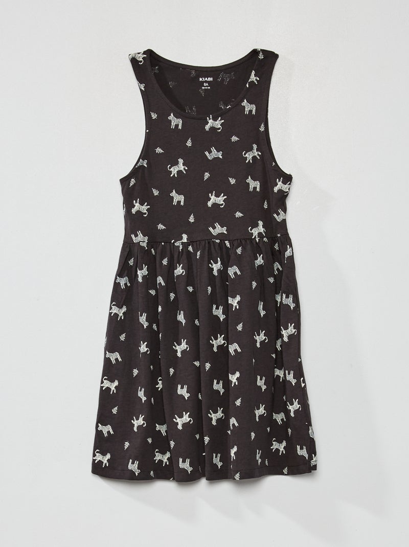 Robe sans manches à motifs Gris foncé 'animaux' - Kiabi