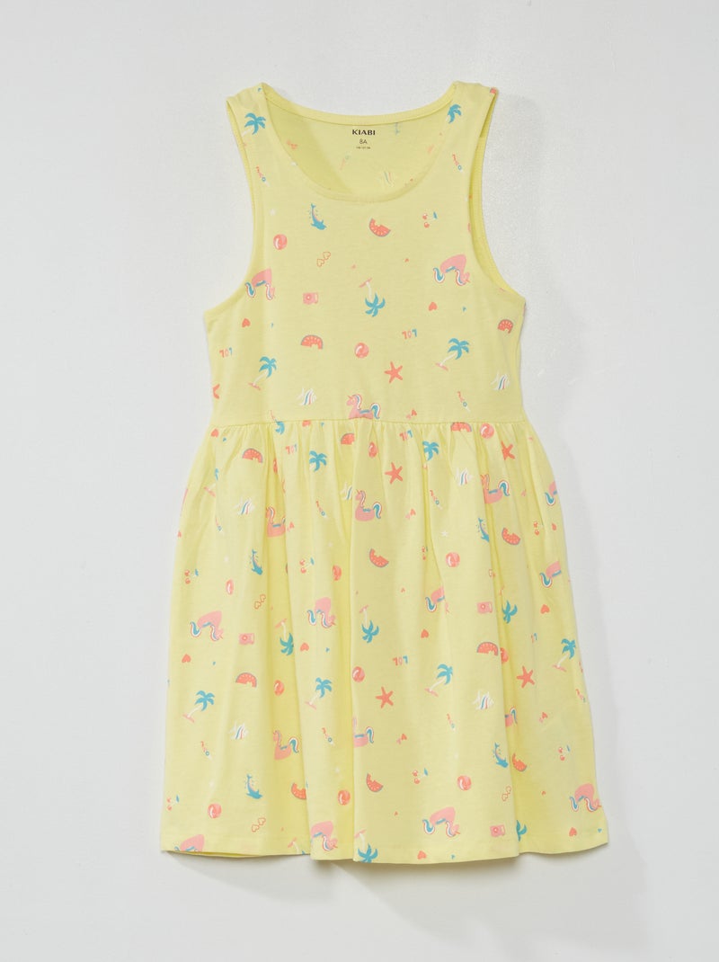 Robe sans manches à motifs Jaune - Kiabi