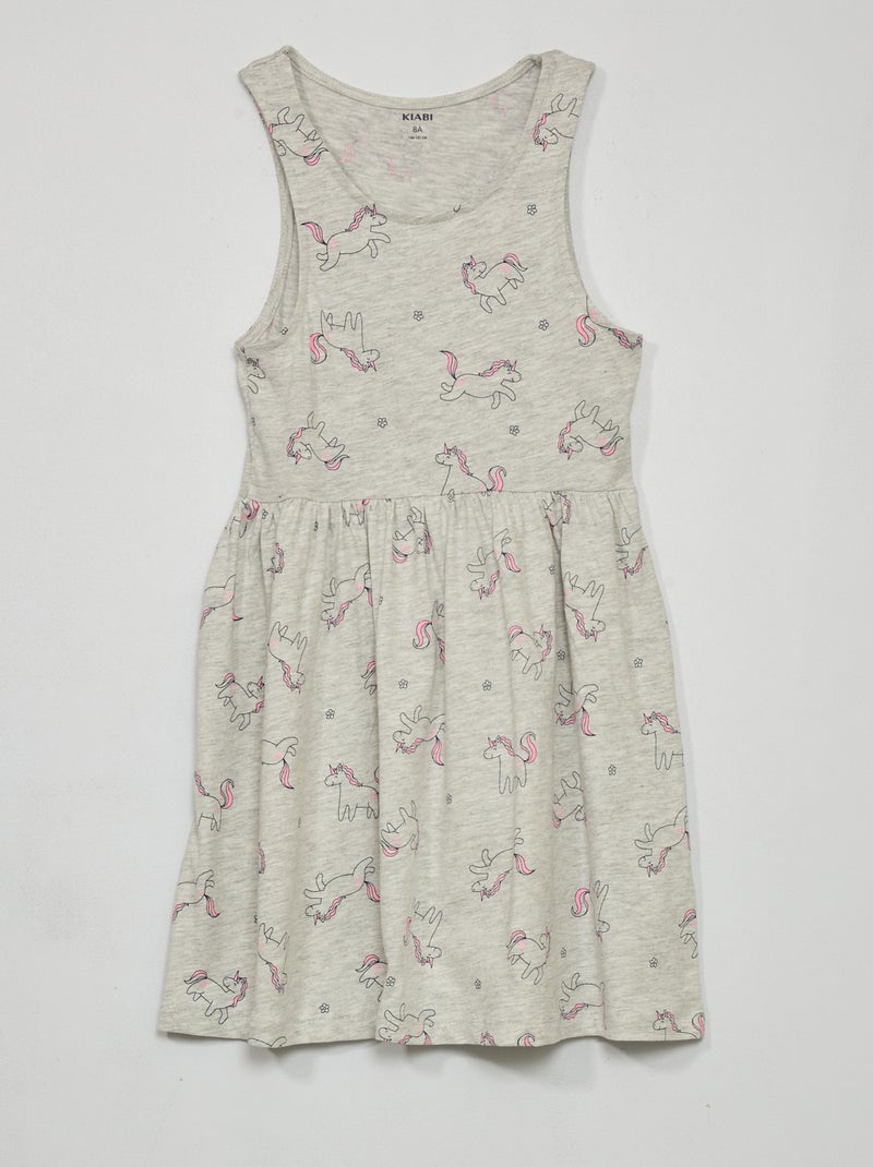 Robe sans manches à motifs 'licorne' Gris chiné - Kiabi