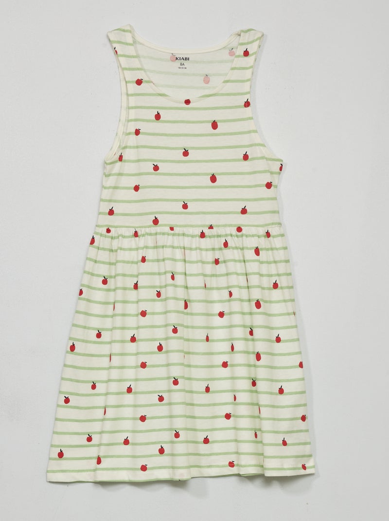 Robe sans manches à motifs 'pomme' Vert - Kiabi