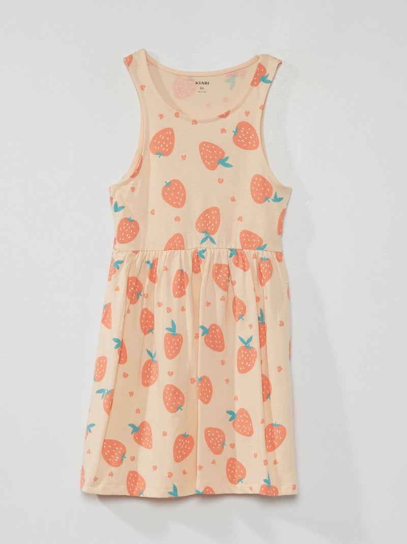 Robe sans manches à motifs Rose - Kiabi