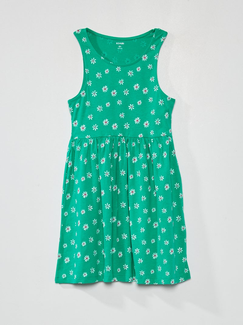 Robe sans manches à motifs Vert 'fleurs' - Kiabi