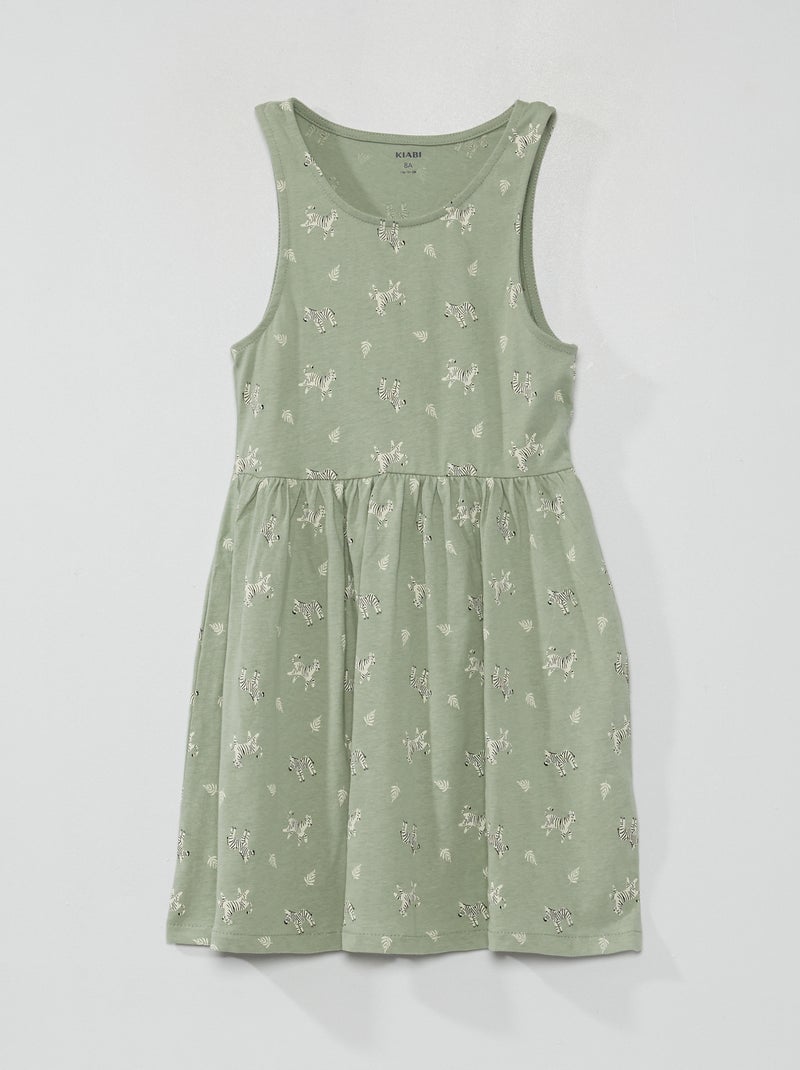 Robe sans manches à motifs Vert - Kiabi