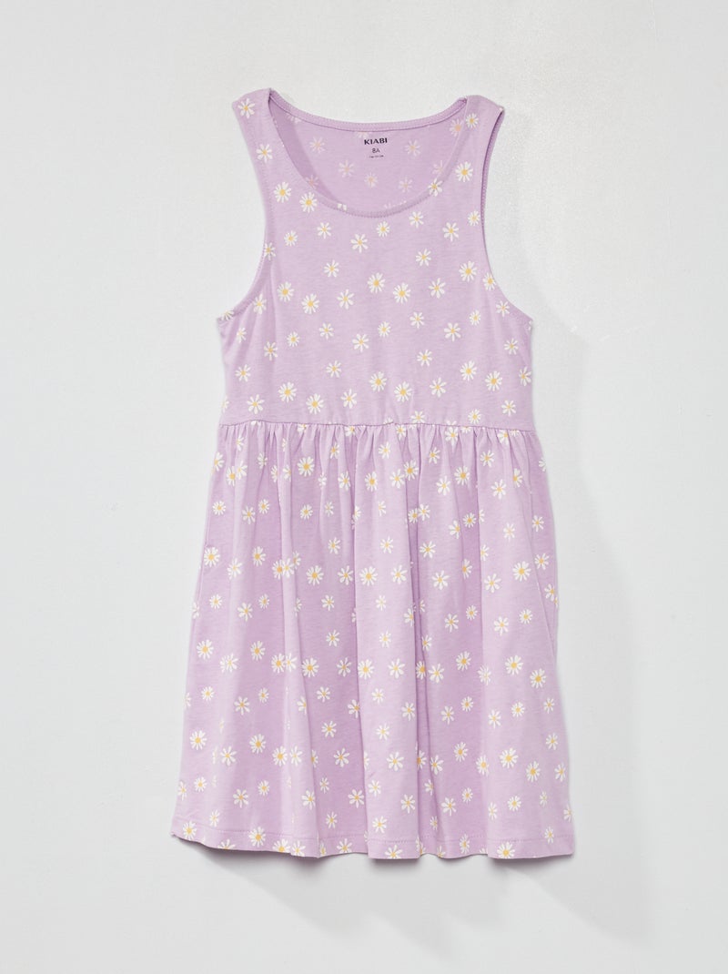 Robe sans manches à motifs Violet 'marguerite' - Kiabi