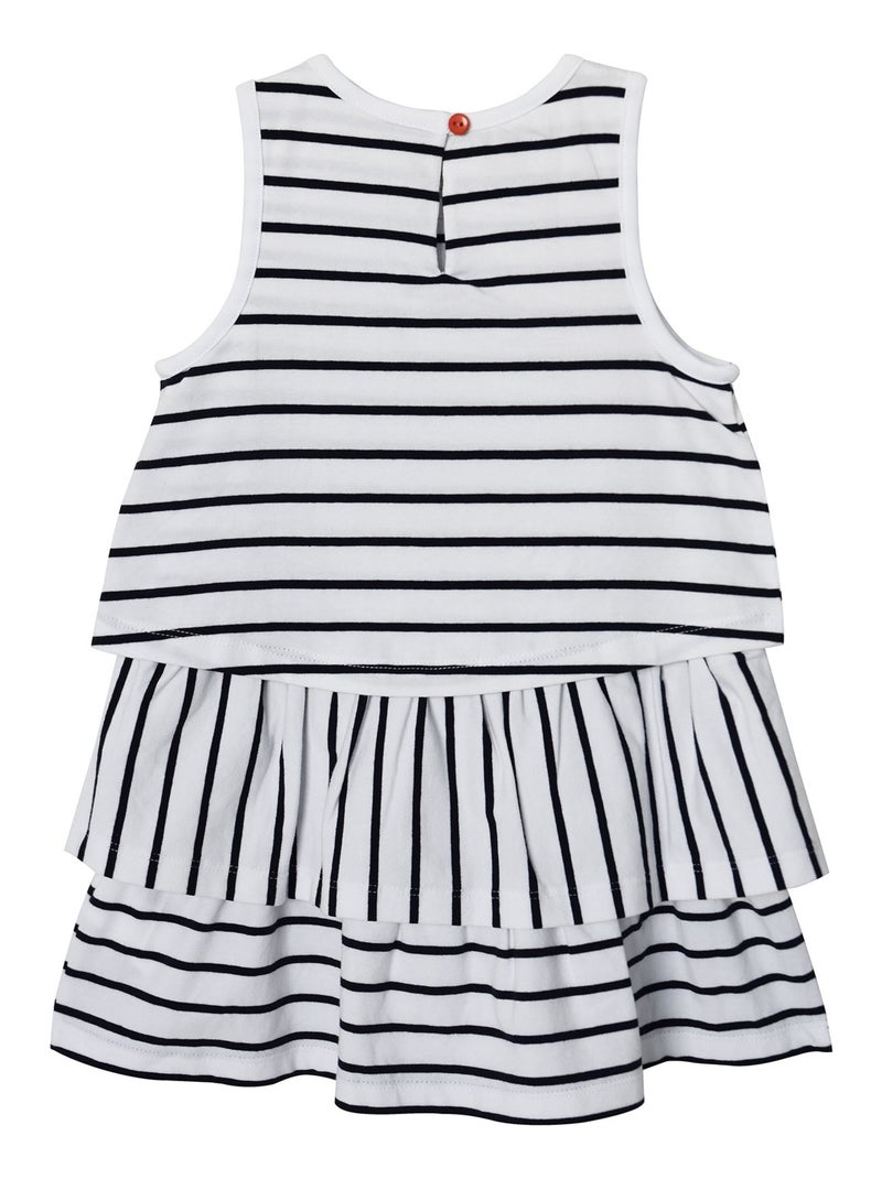 ROBE SANS MANCHES A VOLANTS Blanc - Kiabi