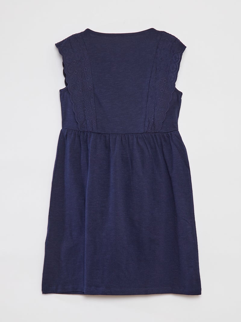 Robe sans manches avec broderies anglaises NOIR - Kiabi