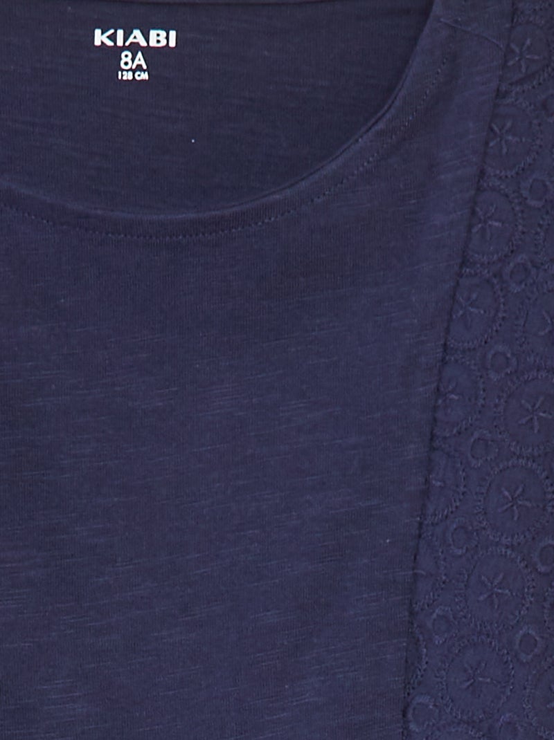 Robe sans manches avec broderies anglaises NOIR - Kiabi