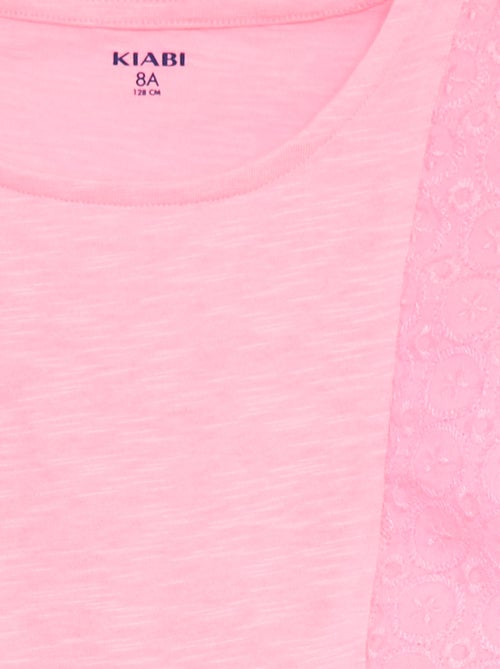 Robe sans manches avec broderies anglaises - Kiabi
