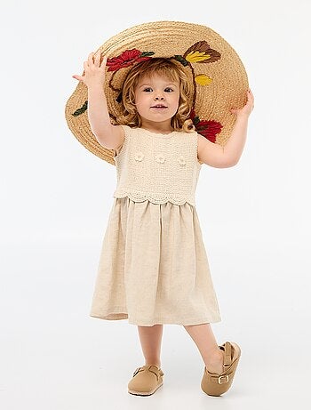 Robe sans manches avec haut en crochet